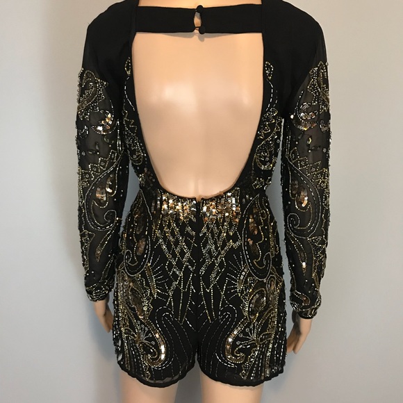 ASOS Embellished Beaded Playsuit Romper - Picture 4 of 8